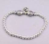 Solid 925 Sterling Bracelet Two Fish Pisces Link Chain Bracelet 16-20cm