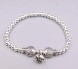 Solid 925 Sterling Bracelet Two Fish Pisces Link Chain Bracelet 16-20cm