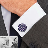 Purple Polka Dot Enamel Button Cover Cufflinks 17.5MM
