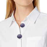 Purple Polka Dot Enamel Button Cover Cufflinks 17.5MM