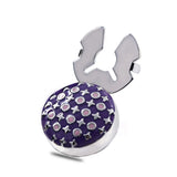 Purple Polka Dot Enamel Button Cover Cufflinks 17.5MM