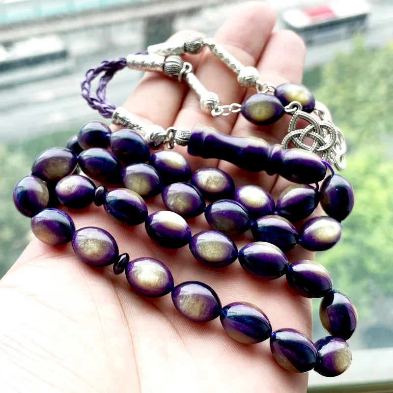 Purple Tasbih Special Resin Muslim Rosary Bead Accessories Eid Gift Islamic