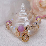 Crystal Beaded Bracelets Pink/Green/Purple Stones YBR570