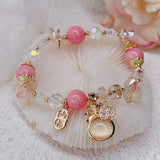 Crystal Beaded Bracelets Pink/Green/Purple Stones YBR570