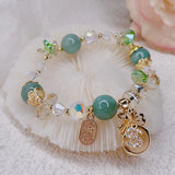 Crystal Beaded Bracelets Pink/Green/Purple Stones YBR570