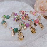 Crystal Beaded Bracelets Pink/Green/Purple Stones YBR570