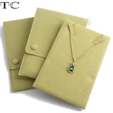Green Velvet Bag Necklace Pendant Card Style Pouch