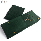 Green Velvet Bag Necklace Pendant Card Style Pouch
