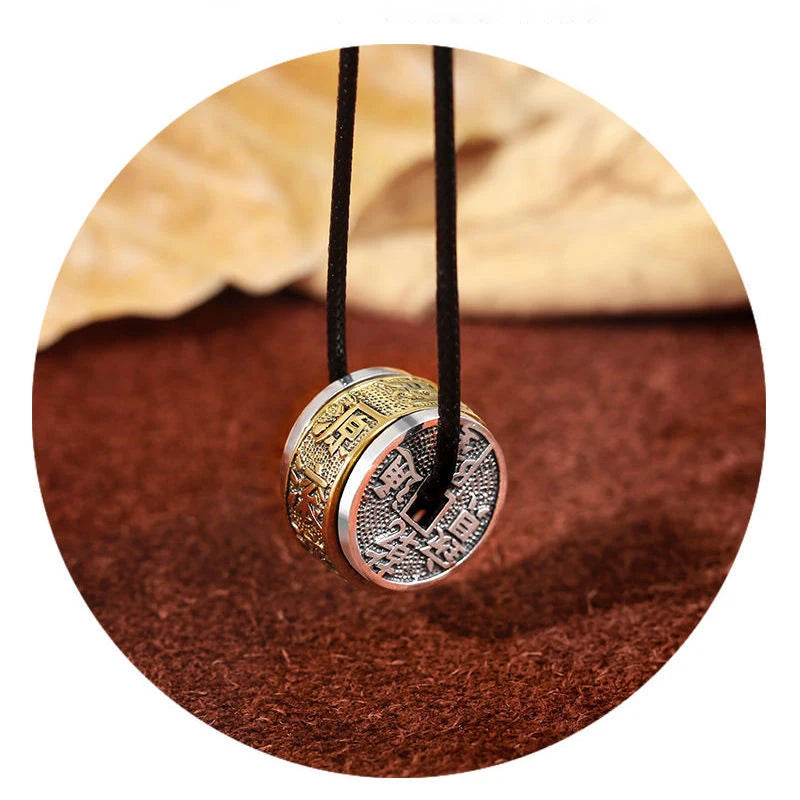 Qianlong Tongbao Pendant Wealth Ball Necklace