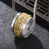 Qianlong Tongbao Pendant Wealth Rolling Ball Transfer Bead Necklace