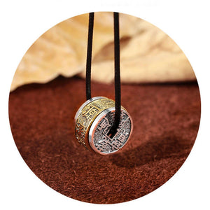 Qianlong Tongbao Pendant Wealth Rolling Ball Transfer Bead Necklace