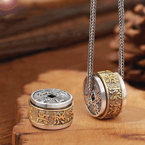 Qianlong Tongbao Pendant Wealth Ball Necklace