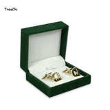 Green Velvet Cufflinks Jewelry Display Organizer Box Mens Cufflinks Storage