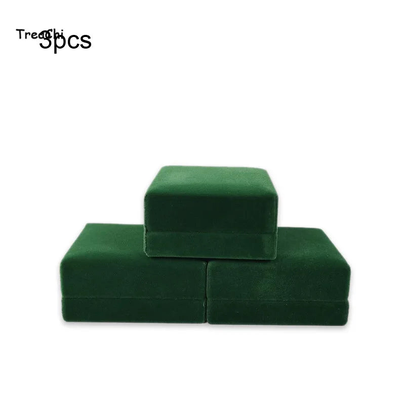 Green Velvet Cufflinks Jewelry Display Organizer Box Mens Cufflinks Storage