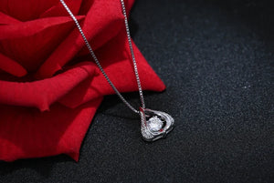 925 Silver Zircon Water Drop Pendant Necklace Jewelry for Women