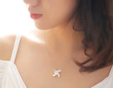 925 Silver Windmill Choker Necklace for Women Wedding Girls Statement Jewelry