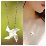 925 Silver Windmill Choker Necklace for Women Wedding Girls Statement Jewelry