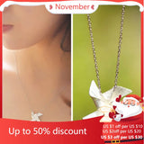 925 Silver Windmill Choker Necklace for Women Wedding Girls Statement Jewelry
