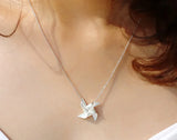 925 Silver Windmill Choker Necklace for Women Wedding Girls Statement Jewelry