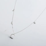 925 Silver Crystal Star Necklace Pendant for Women