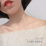 925 Silver Crystal Star Necklace Pendant for Women