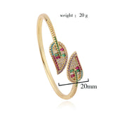 Colorful Cz Rhinestone Charm Leaf Bracelet for Women
