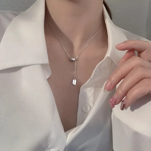 925 Sterling Silver Bead Pendant Necklace Minimalist Women's Chain