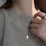 925 Sterling Silver Bead Pendant Necklace Minimalist Women's Chain