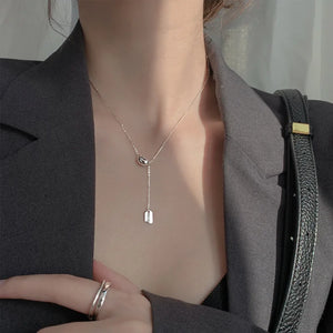 925 Sterling Silver Bead Pendant Necklace Minimalist Women's Chain