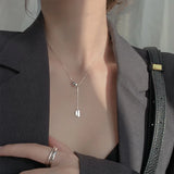 925 Sterling Silver Bead Pendant Necklace Minimalist Women's Chain