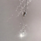 925 Sterling Silver Bead Pendant Necklace Minimalist Women's Chain