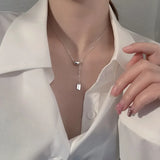 925 Sterling Silver Bead Pendant Necklace Minimalist Women's Chain