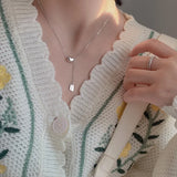 925 Sterling Silver Bead Pendant Necklace Minimalist Women's Chain