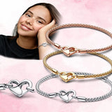 925 Silver Mother Heart Bracelet for Women - Family Love Gift