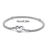 925 Silver Mother Heart Bracelet for Women - Family Love Gift