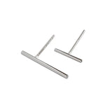 925 Silver Geometric Strip Stud Earrings Minimalist Woman's Jewelry