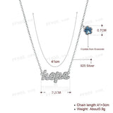 925 Silver Hope Letter Necklace with Flower Crystals for Women