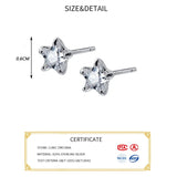 925 Sterling Silver Star Stud Earrings with Zircon, Minimalist Fine Jewelry