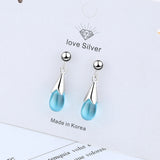 Water Drop Earrings 925 Sterling Silver Long Tassel Chain S-E665