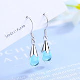 Water Drop Earrings 925 Sterling Silver Long Tassel Chain S-E665