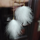 Feither Key Chain Fluffy Pompon Key Holder Tassel Pendant