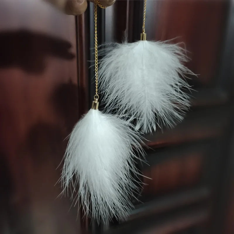 Feither Key Chain Fluffy Pompon Key Holder Tassel Pendant