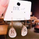 925 Silver Water Droplet Zircon Earrings