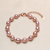Baroque Pearl Bracelet Women's Delicate Elastic Wedding Party Jewelry