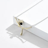 Real S925 Sterling Silver Bee & Honey Pendant Necklace Women Fine Jewelry