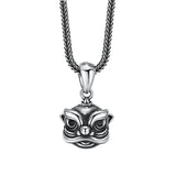 S925 Silver Pendant Lion Head Thai Silver Vintage Distressed Jewelry