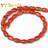 Red Agates Drum Barrel Beads for Jewelry Making DIY Bracelets Necklaces