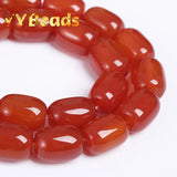 Red Agates Drum Barrel Beads for Jewelry Making DIY Bracelets Necklaces