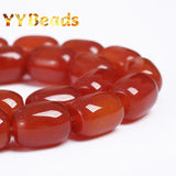 Red Agates Drum Barrel Beads for Jewelry Making DIY Bracelets Necklaces