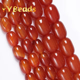 Red Agates Drum Barrel Beads for Jewelry Making DIY Bracelets Necklaces